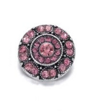 Load image into Gallery viewer, Pink rhinestones round button
