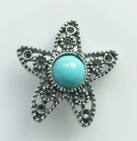 Turquoise Star Fish - Black