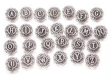 Load image into Gallery viewer, Alphabet Letters - Silver/Black - 12 mm
