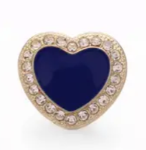 Heart Shaped Snap Button -  Dark Blue