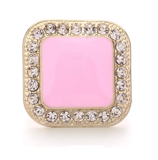 Square Snap Button - Pink