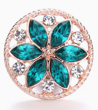 Load image into Gallery viewer, Rose Gold Flower Circle - Emerlad Green
