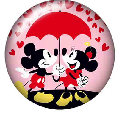 Mickey and Minnie Umbrella 18mm Snap Button