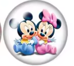 Mickey and Minnie Babies 18mm Snap Button