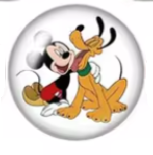 Mickey Mouse and Pluto 18mm Snap Button