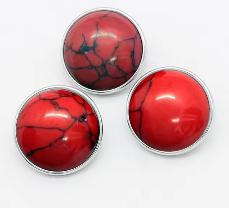 Stone Look Button - Red