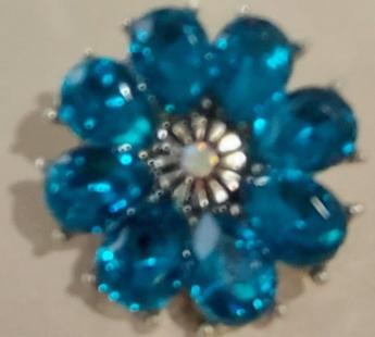 Rhinestone Flower - Blue