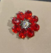 Load image into Gallery viewer, Rhinestone Flower - Red
