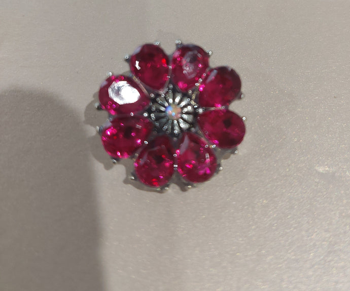 Rhinestone Flower - Hot Pink