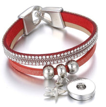 Load image into Gallery viewer, Leather bracelet with charms - Red
